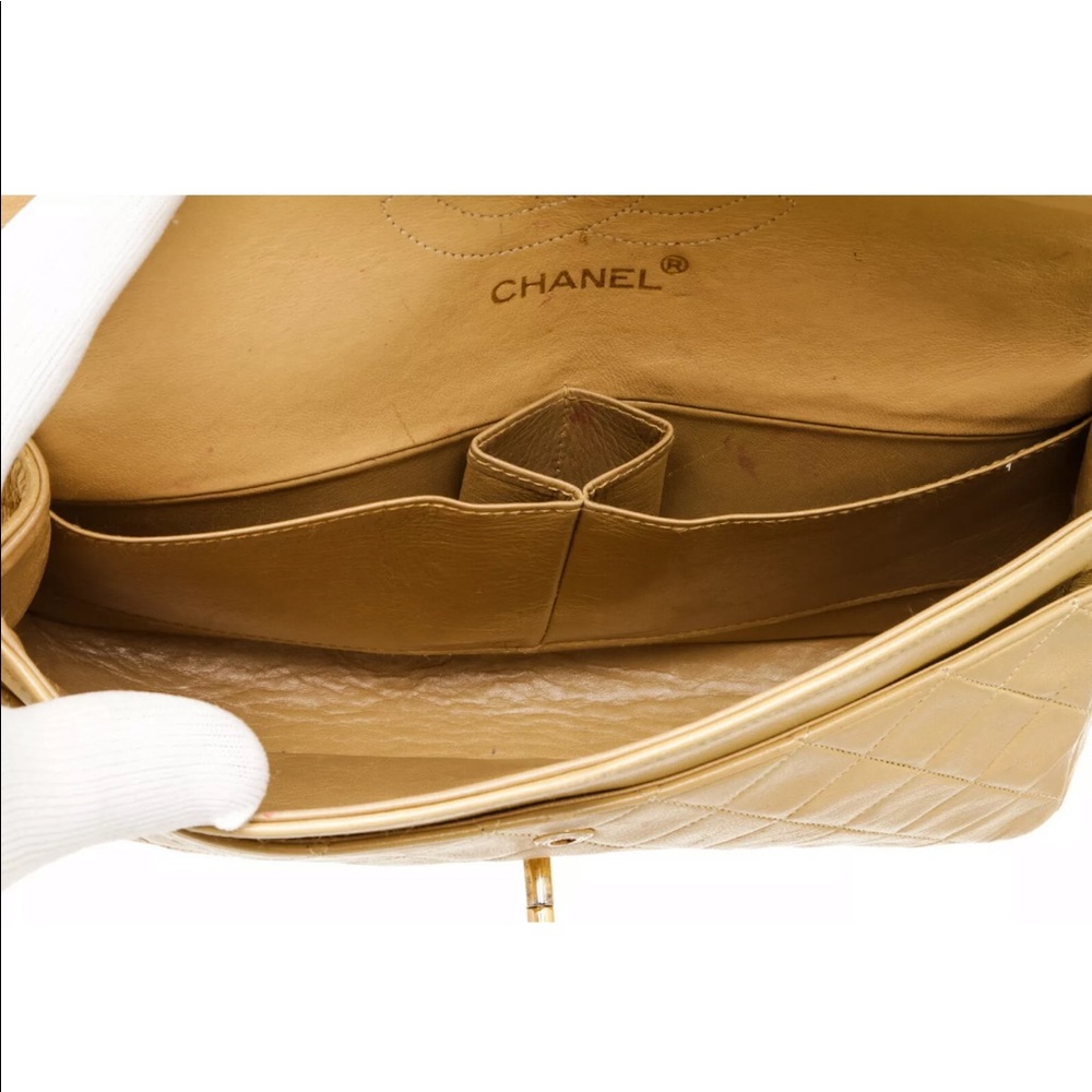 Chanel beige Leather vintage classic double flap - Picture 7 of 7